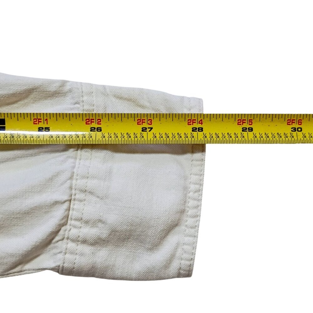 Roxy Women’s Medium Eggshell Distressed Button Up… - image 8